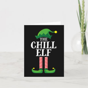 Chill Elf Matching Family Group kerstparty Kaart