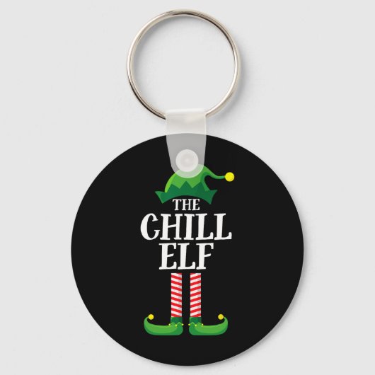 Chill Elf Matching Family Group kerstparty Sleutelhanger (Voorkant)