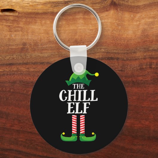 Chill Elf Matching Family Group kerstparty Sleutelhanger (Voorkant)