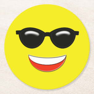 Chill Emoji Ronde Kartonnen Onderzetter
