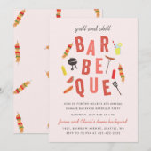 Chill en Grill Barbeque feest Roze Kaart (Voorkant / Achterkant)