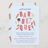 Chill en Grill Barbeque feestje Blauw Kaart (Voorkant / Achterkant)