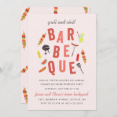 Chill en Grill Barbeque party Pink Kaart (Voorkant / Achterkant)