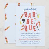 Chill en Grill Barbequefeest Blauw Kaart (Voorkant / Achterkant)