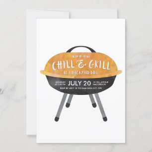 Chill en Grill BBQ Party Invitation Kaart