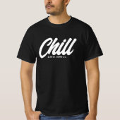 Chill en grill grappig zwarte BBQ t shirt voor man (Voorkant)