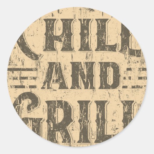 chill en grill ronde sticker (Voorkant)