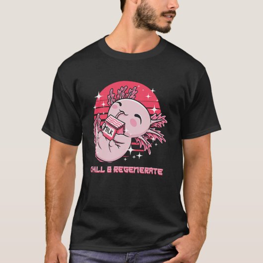 Chill en Regenerate Axolotl Humor Salamander T-shirt (Voorkant)