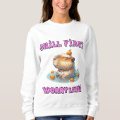 Chill First Worry Later - Funny Relax Capy Design Trui (Voorkant)