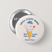 Chill Float Mode: Not Just Cream Dog Ice Cream Ronde Button 5,7 Cm (Voorkant /achterkant)