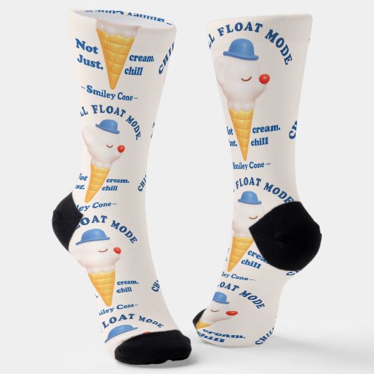Chill Float Mode: Not Just Cream Dog Ice Cream Sokken (Gebogen)