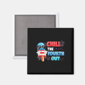 Chill Fourth Out Ice Cream Popsicle 4 juli Indep Magneet (Voorkant / Achterkant)