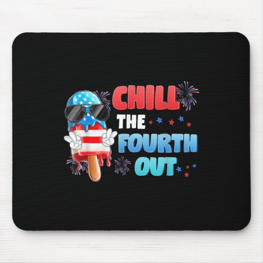 Chill Fourth Out Ice Cream Popsicle 4 juli Indep Muismat (Voorkant)