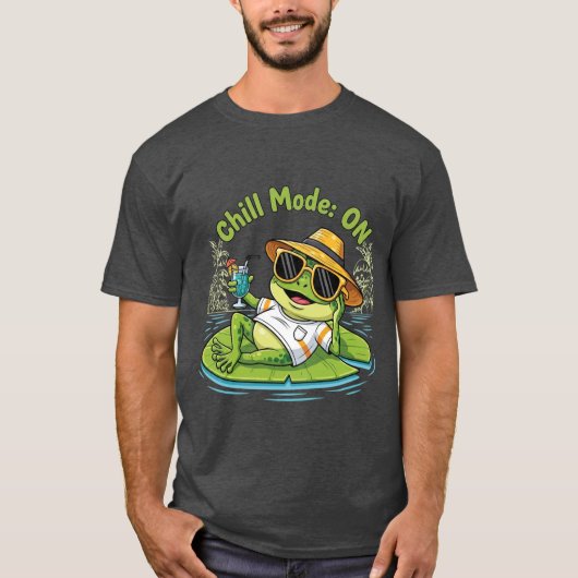 Chill Frog – Funny Relaxed Vibes T-Shirt (Voorkant)