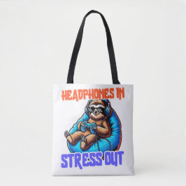 Chill Gamer Sloth Hoofdtelefoon Controller Ontspan Tote Bag