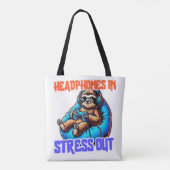 Chill Gamer Sloth Hoofdtelefoon Controller Ontspan Tote Bag (Achterkant)