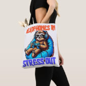 Chill Gamer Sloth Hoofdtelefoon Controller Ontspan Tote Bag (Dichtbij)