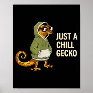 Chill Gecko Zonnebril Grafische Hagedis Illustrati Poster