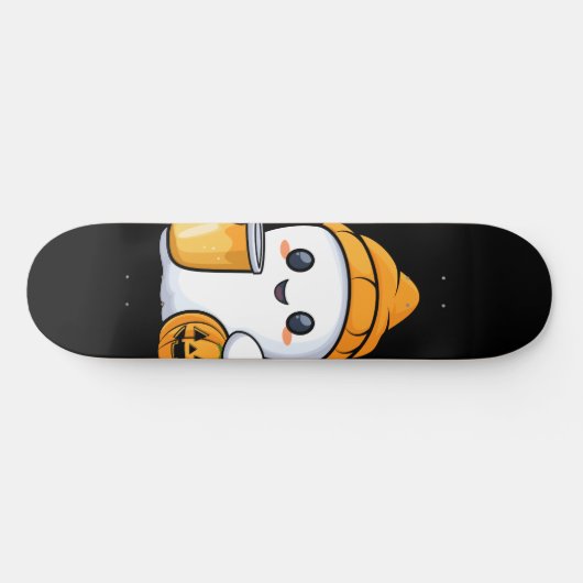 Chill Ghost Warm Coffee Gezellige Herfst Persoonlijk Skateboard (Horizontaal)