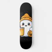 Chill Ghost Warm Coffee Gezellige Herfst Persoonlijk Skateboard (Voorkant)