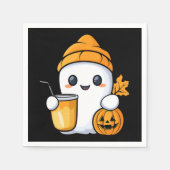 Chill Ghost Warm Coffee Gezellige Herfst Servet (Voorkant)