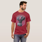 Chill Grappige Pensive Hipster Hond Hot Pink T-shirt (Voorkant volledig)