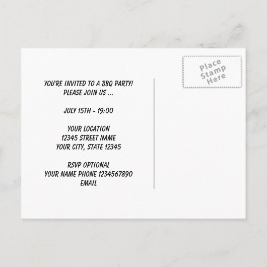 Chill & Grill BBQ party Calls briefkaarten (Achterkant)