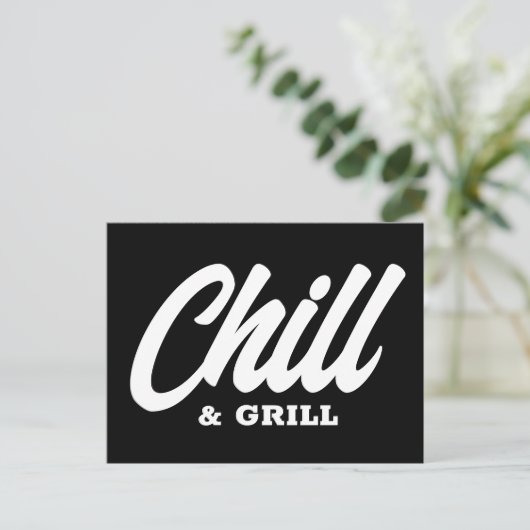 Chill & Grill BBQ party Calls briefkaarten (Staand voorkant)