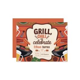 Chill Grill en Beer verjaardagsuitnodiging Kaart