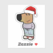 Chill Guy Dog Christmas Pet Funny Chill Guy Meme Sticker (Vel)