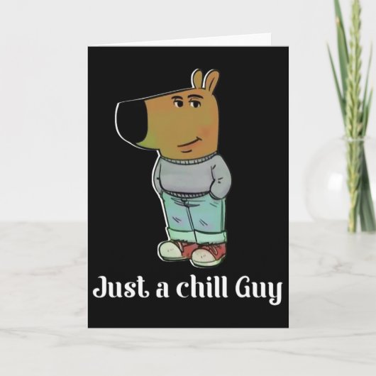 Chill Guy Hond T-shirt Grappige Chill Guy Meme Kaart (Voorkant)