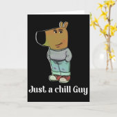 Chill Guy Hond T-shirt Grappige Chill Guy Meme Kaart (Gele Bloem)