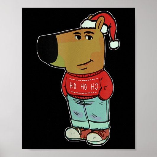 Chill Guy Meme met lelijke kersttrui Poster (Voorkant)