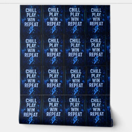 Chill, herhaal futuristisch blauw neon patroon beh behang