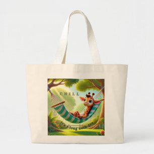 Chill - Het is een lange nek dag Giraffe Grote Tote Bag