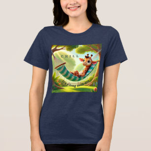 Chill - Het is een lange nek dag Giraffe Tri-Blend Shirt