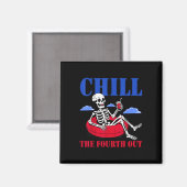 Chill het vierde uit skelet USA Patriotic 4th of Magneet (Voorkant / Achterkant)
