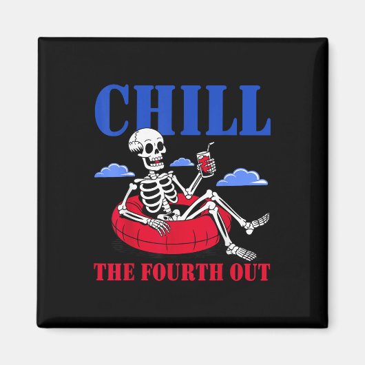 Chill het vierde uit skelet USA Patriotic 4th of Magneet (Voorkant)