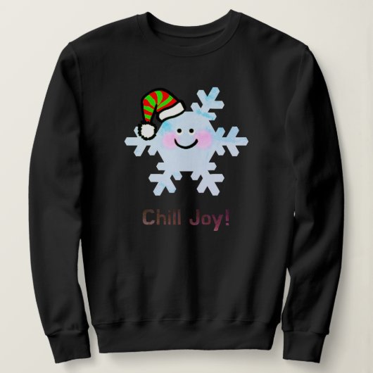 Chill Joy! - Cute Christmas Snowflake Smile Trui (Design voorkant)