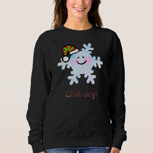 Chill Joy! - Cute Christmas Snowflake Smile Trui (Voorkant)