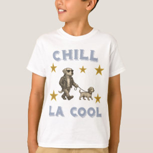 Chill La Cool – Hond met Bril Wandelend T-shirt