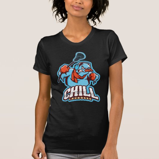 Chill Lacrosse Black Tshirt Classic Logo (Voorkant)