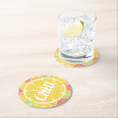 Chill Lemon Citrus Slices Ronde Kartonnen Onderzetter (Insitu)