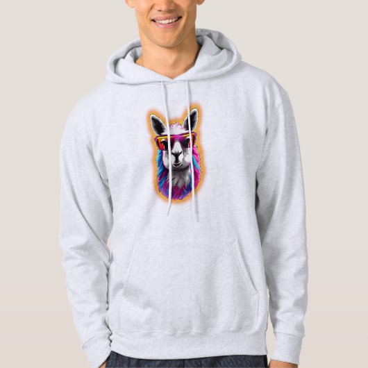 Chill Llama | Funky Synthwave Hoodie (Voorkant)