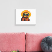 Chill Luiaard met Zonnebril - Retro Sunset Vibes C Canvas Afdruk (Insitu (Woonkamer))