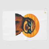 Chill Luiaard met Zonnebril - Retro Sunset Vibes C Golfhanddoek (Horizontaal)