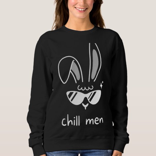Chill Mannen Bunny Ears Glasses Bunny Spring Sunda Trui (Voorkant)