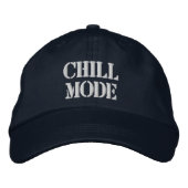 Chill Mode Aangepaste tekst Ontspannen Vibes Navy Geborduurde Pet (Voorkant)