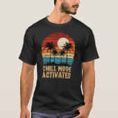 Chill Mode Activated Retro Sunset Palm Tree T-shirt (Voorkant)