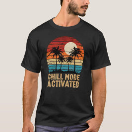 Chill Mode Activated Retro Sunset Palm Tree T-shirt